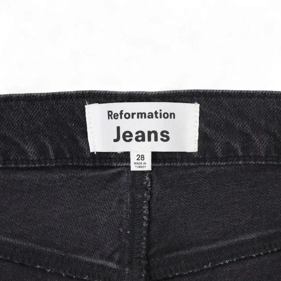 Reformation Peyton High Rise Bootcut Jeans Women 28 Black Straight Leg Denim NWT - Picture 7 of 15